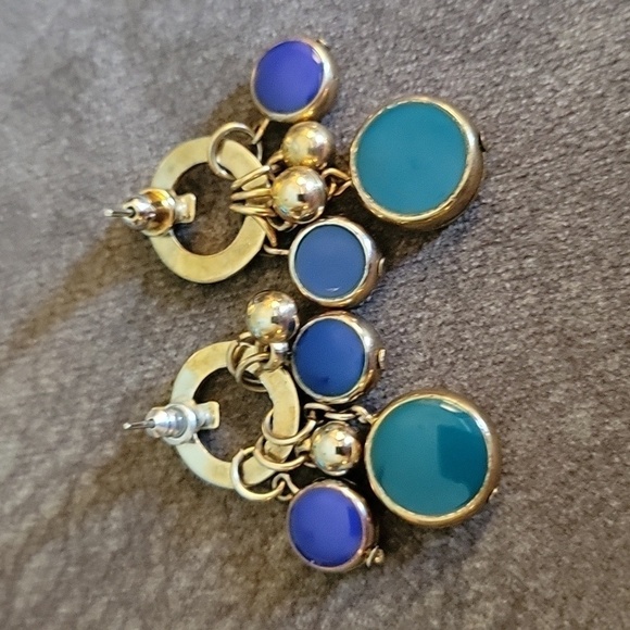 3/$30 VTG Circle Bauble Post Dangle Earrings - Picture 3 of 4